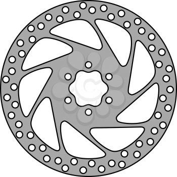 Bike Brake Disc Icon. Editable Outline With Color Fill Design. Vector Illustration.