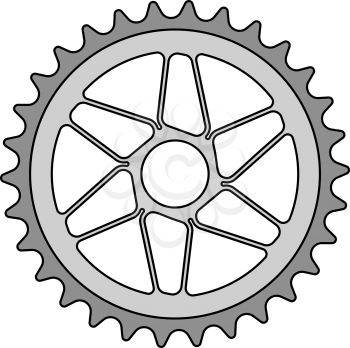 Bike Gear Star Icon. Editable Outline With Color Fill Design. Vector Illustration.