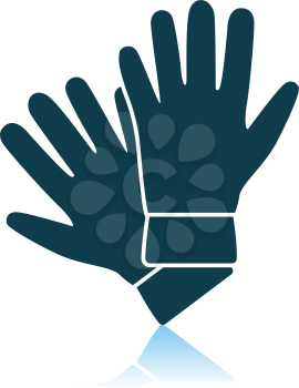 Criminal Gloves Icon. Shadow Reflection Design. Vector Illustration.