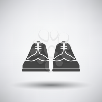 Business Shoes Icon. Dark Gray on Gray Background With Round Shadow. Vector Illustration.