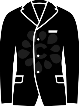 Business Suit Icon. Black Stencil Design. Vector Illustration.