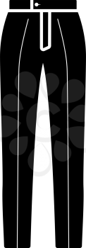 Business Trousers Icon. Black Stencil Design. Vector Illustration.