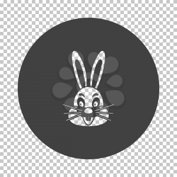 Easter Rabbit Icon. Subtract Stencil Design on Tranparency Grid. Vector Illustration.