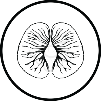 Icon of Mandarin. Thin circle design. Vector illustration.
