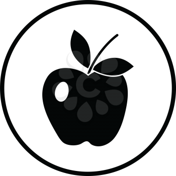 Icon of Apple. Thin circle design. Vector illustration.