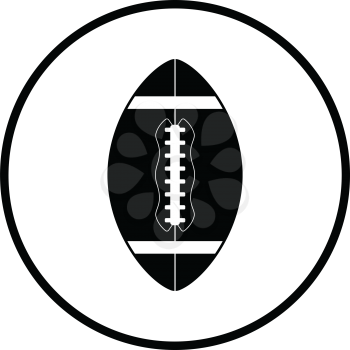 American football icon. Thin circle design. Vector illustration.