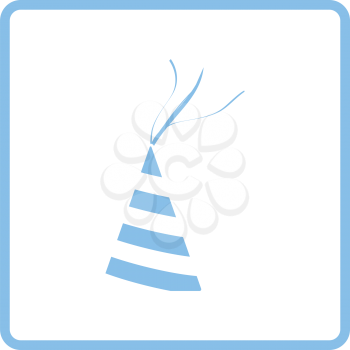 Party cone hat icon. Blue frame design. Vector illustration.