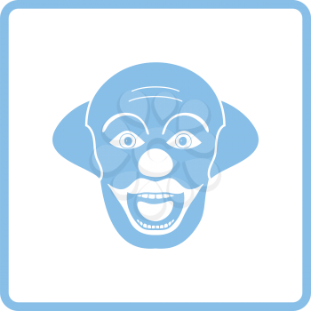 Party clown face icon. Blue frame design. Vector illustration.