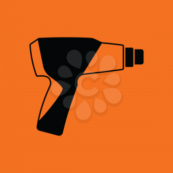 Electric industrial dryer icon. Orange background with black. Vector illustration.