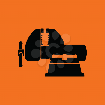 Vise icon. Orange background with black. Vector illustration.
