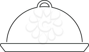 Restaurant  cloche icon. Thin line design. Vector illustration.
