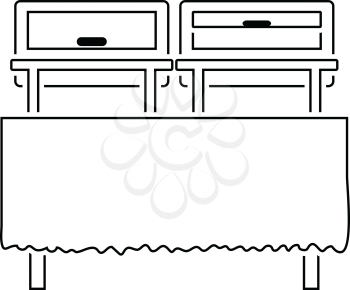 Chafing dish icon. Thin line design. Vector illustration.