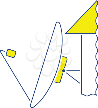 Satellite antenna icon. Thin line design. Vector illustration.