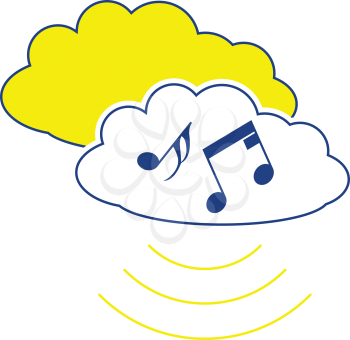 Music cloud icon. Thin line design. Vector illustration.
