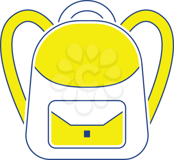 Icon of School rucksack. Thin line design. Vector illustration.