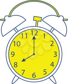 Icon of Alarm clock. Thin line design. Vector illustration.