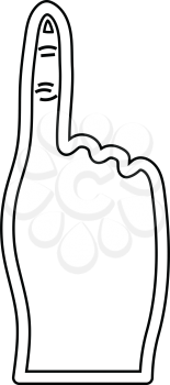 Fans foam finger icon. Thin line design. Vector illustration.