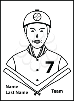 Baseball card icon. Thin line design. Vector illustration.