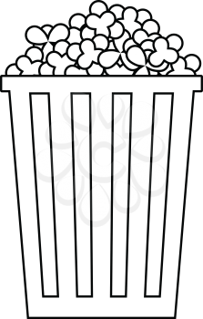 Cinema popcorn icon. Thin line design. Vector illustration.