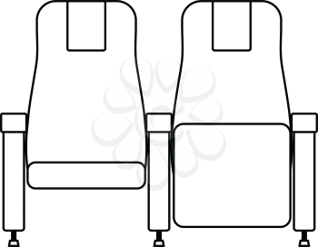 Cinema seats icon. Thin line design. Vector illustration.