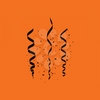 Party serpentine icon. Orange background with black. Vector illustration.