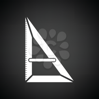 Triangle icon. Black background with white. Vector illustration.