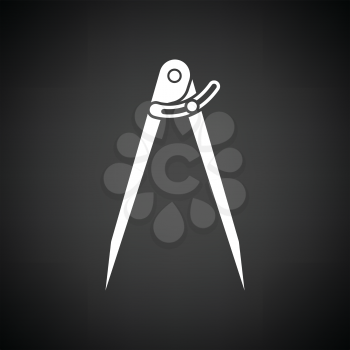 Compasses  icon. Black background with white. Vector illustration.