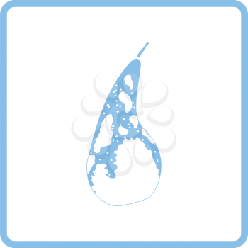 Icon of Pear. Blue frame design. Vector illustration.