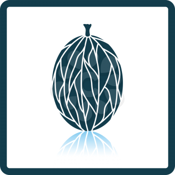 Icon of Gooseberry. Shadow reflection design. Vector illustration.