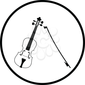 Violin icon. Thin circle design. Vector illustration.