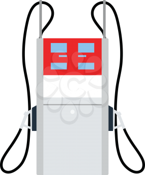 Fuel station icon. Flat color design. Vector illustration.