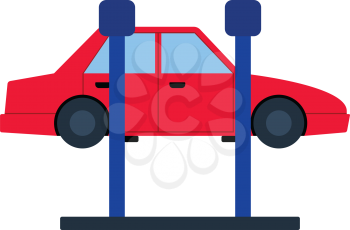 Car lift icon. Flat color design. Vector illustration.