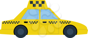 Taxi car icon. Flat color design. Vector illustration.