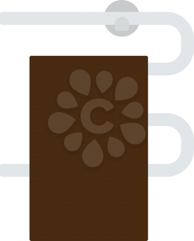 Heated towel rail icon. Flat color design. Vector illustration.