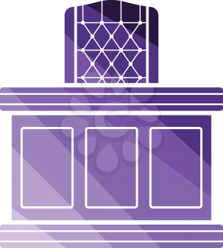 Judge table icon. Flat color design. Vector illustration.
