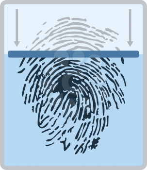 Fingerprint scan icon. Flat color design. Vector illustration.