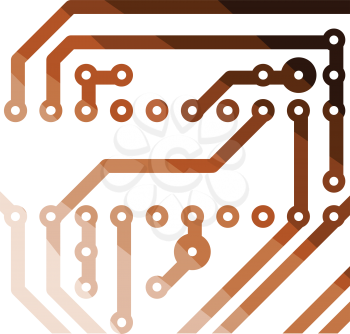 Circuit board icon. Flat color design. Vector illustration.