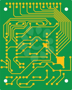 Circuit icon. Flat color design. Vector illustration.