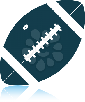 American football ball icon. Shadow reflection design. Vector illustration.