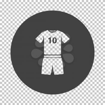 Soccer uniform icon. Subtract stencil design on tranparency grid. Vector illustration.