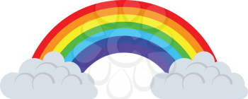 Rainbow icon. Flat color design. Vector illustration.
