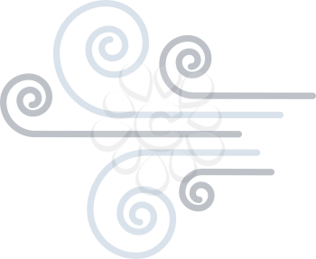 Wind icon. Flat color design. Vector illustration.