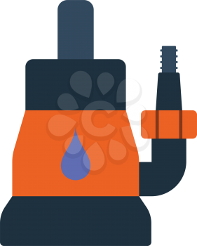 Submersible water pump icon. Flat color design. Vector illustration.