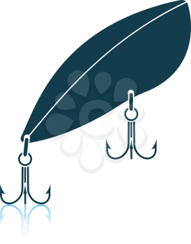 Icon of Fishing spoon. Shadow reflection design. Vector illustration.