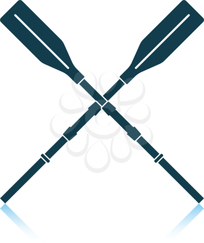 Icon of  boat oars. Shadow reflection design. Vector illustration.