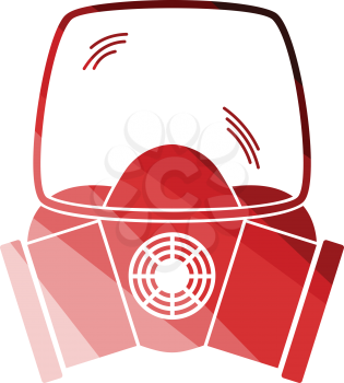 Fire mask icon. Flat color design. Vector illustration.
