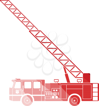 Fire service truck icon. Flat color design. Vector illustration.