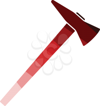Fire axe icon. Flat color design. Vector illustration.