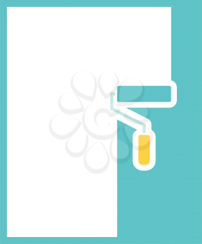 Wall painting icon. Flat color design. Vector illustration.