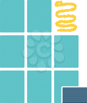 Wall tiles icon. Flat color design. Vector illustration.